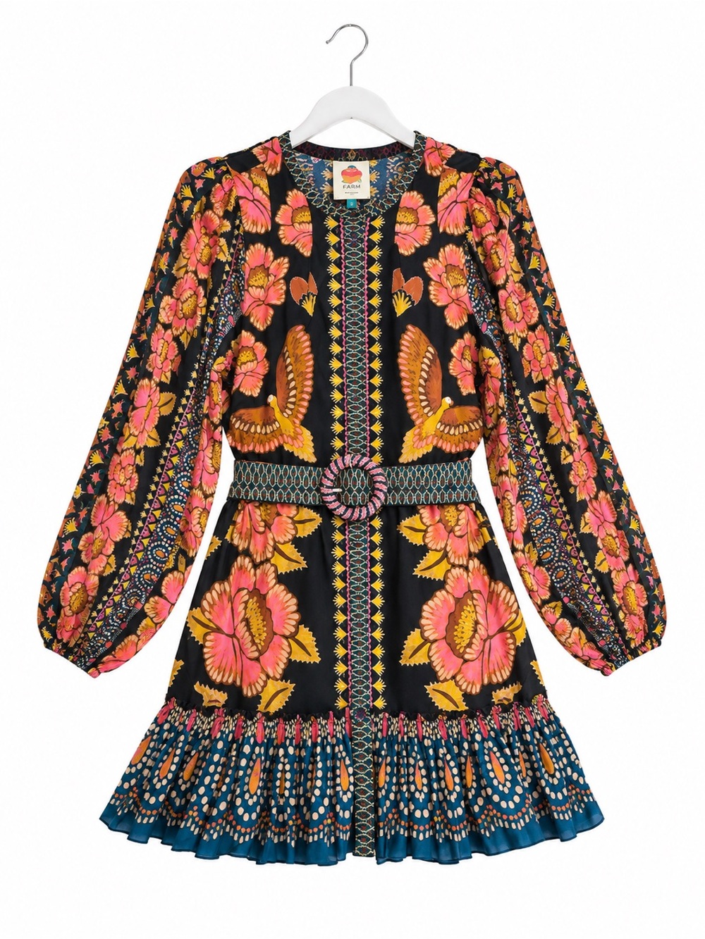 Farm Rio Ainika Sparkle Ruffle Dress-Size L